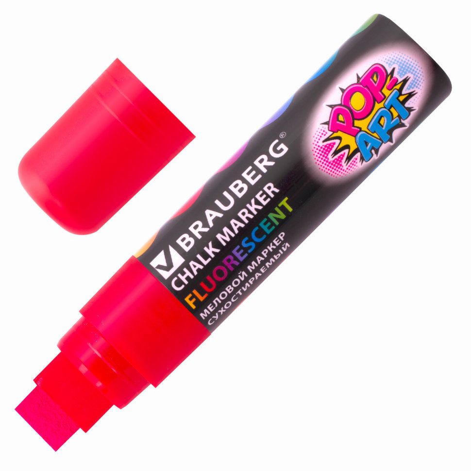 Маркер меловой Brauberg Pop-Art 15 мм красный 151539 цена за 3 шт , 